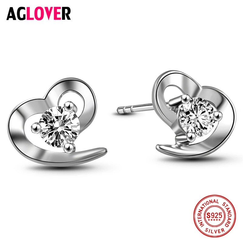 Real 925 Sterling Silver Stud Earrings Glamour Woman Heart Shaped Earrings 2019 New AAA Zircon Fashion Jewelry
Real 925 Sterling Silver Stud Earrings Glamour Woman Heart Shaped Earrings 2019 New AAA Zircon Fashion Jewelry