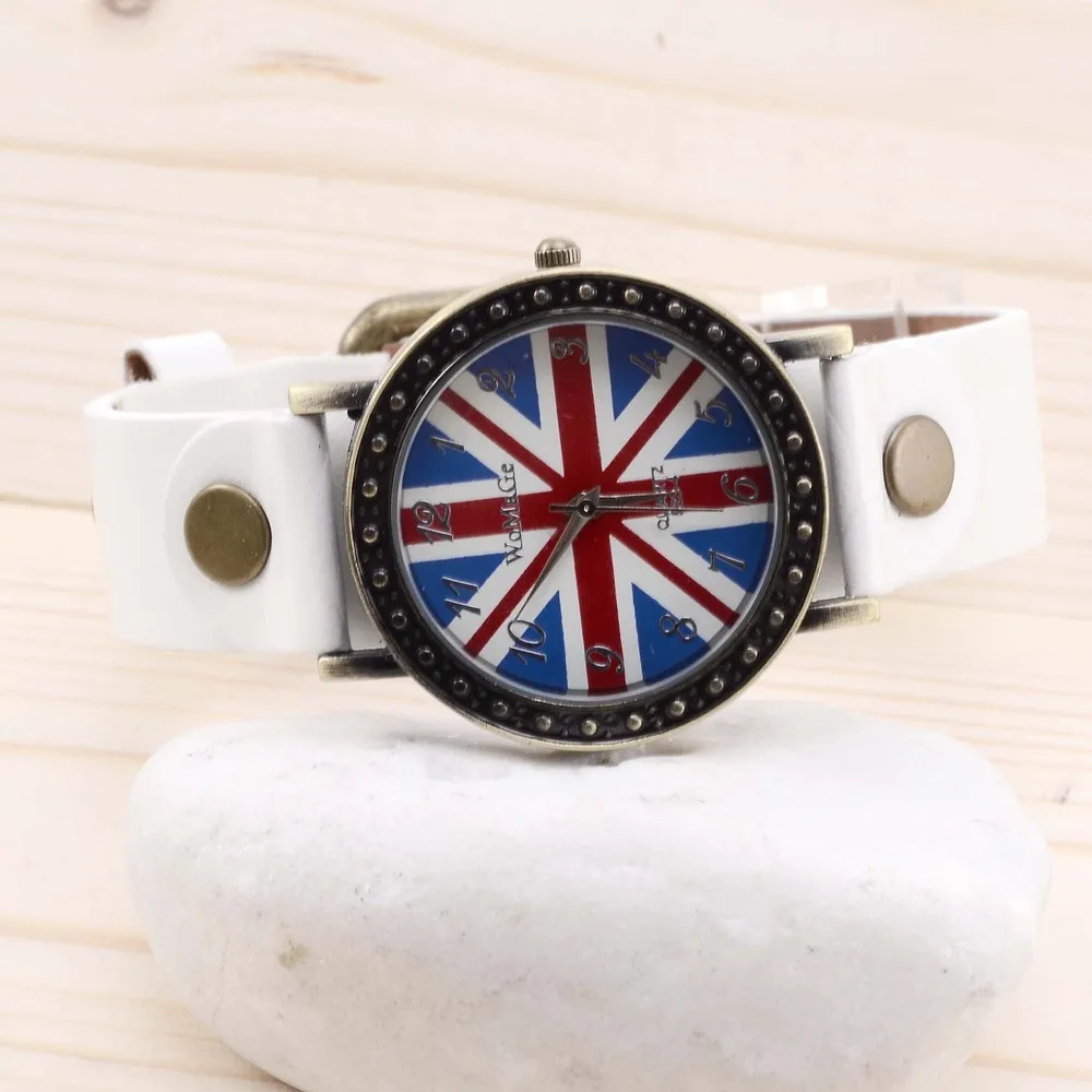 Новинка 2020 виниловые Кварцевые женские и мужские ретро часы унисекс с британским