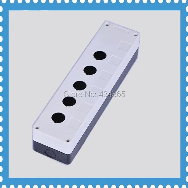 Manufacture 22mm Diameter Pushbutton Switch Box Control Station Case of 5 hole colour white 
Manufacture 22mm Diameter Pushbutton Switch Box Control Station Case of 5 hole colour white