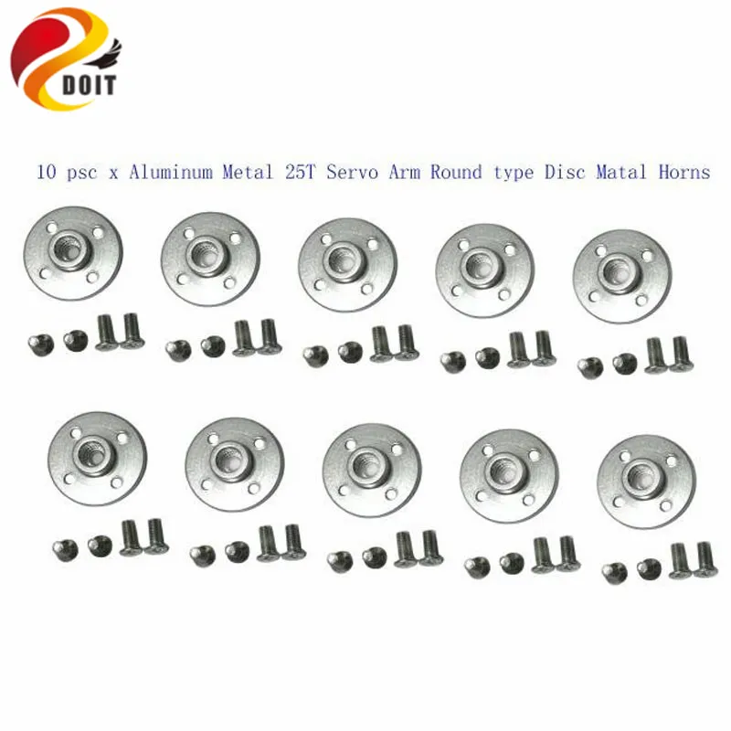 Official DOIT 10pcsx Aluminum Metal 25T Servo Arm Round type Disc Matal Horns For Towrer Pro MG995 MG996 Futaba ACE Robot
Official DOIT 10pcsx Aluminum Metal 25T Servo Arm Round type Disc Matal Horns For Towrer Pro MG995 MG996 Futaba ACE Robot
