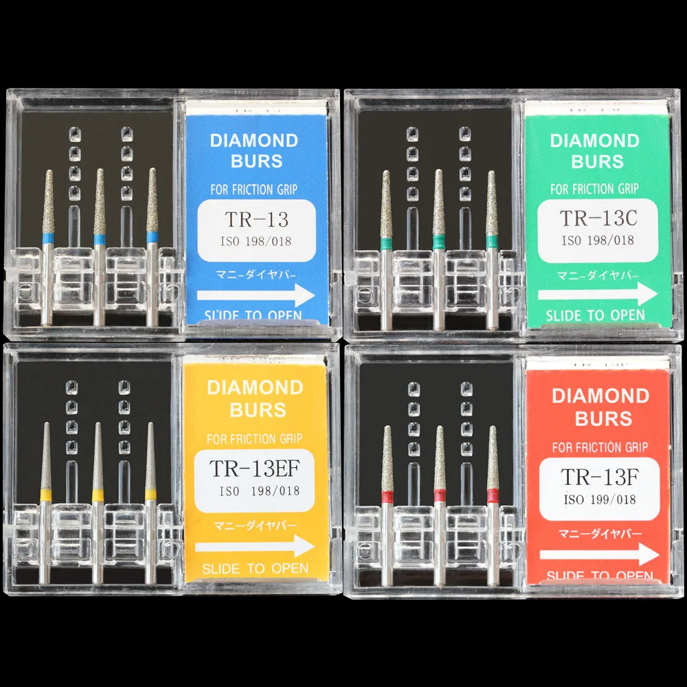 30Pcs(10Boxes) Dental Diamond Burs TR-13 / TR-13C / TR-13F / TR-13EF Polisher Drill FG1.6mm High Speed Handpiece Polishing Burrs
30Pcs(10Boxes) Dental Diamond Burs TR-13 / TR-13C / TR-13F / TR-13EF Polisher Drill FG1.6mm High Speed Handpiece Polishing Burrs