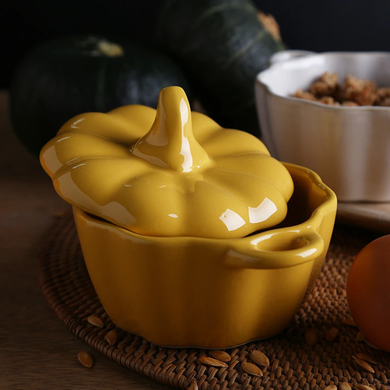 Cute Ceramic Pumpkin Bowl Nordic Creative Handle Salad Fruit Soup Lid Bowl Kitchen Microwave Oven Exquisite Decorative Tableware
Cute Ceramic Pumpkin Bowl Nordic Creative Handle Salad Fruit Soup Lid Bowl Kitchen Microwave Oven Exquisite Decorative Tableware