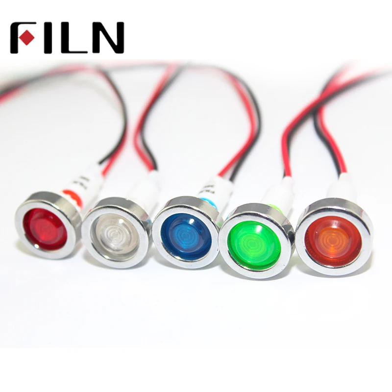 FILN FL1P-10NW-1 10mm red yellow blue green white 12v 220v 24v led plastic indicatorl signal light pilot lamp with 20cm cable
FILN FL1P-10NW-1 10mm red yellow blue green white 12v 220v 24v led plastic indicatorl signal light pilot lamp with 20cm cable