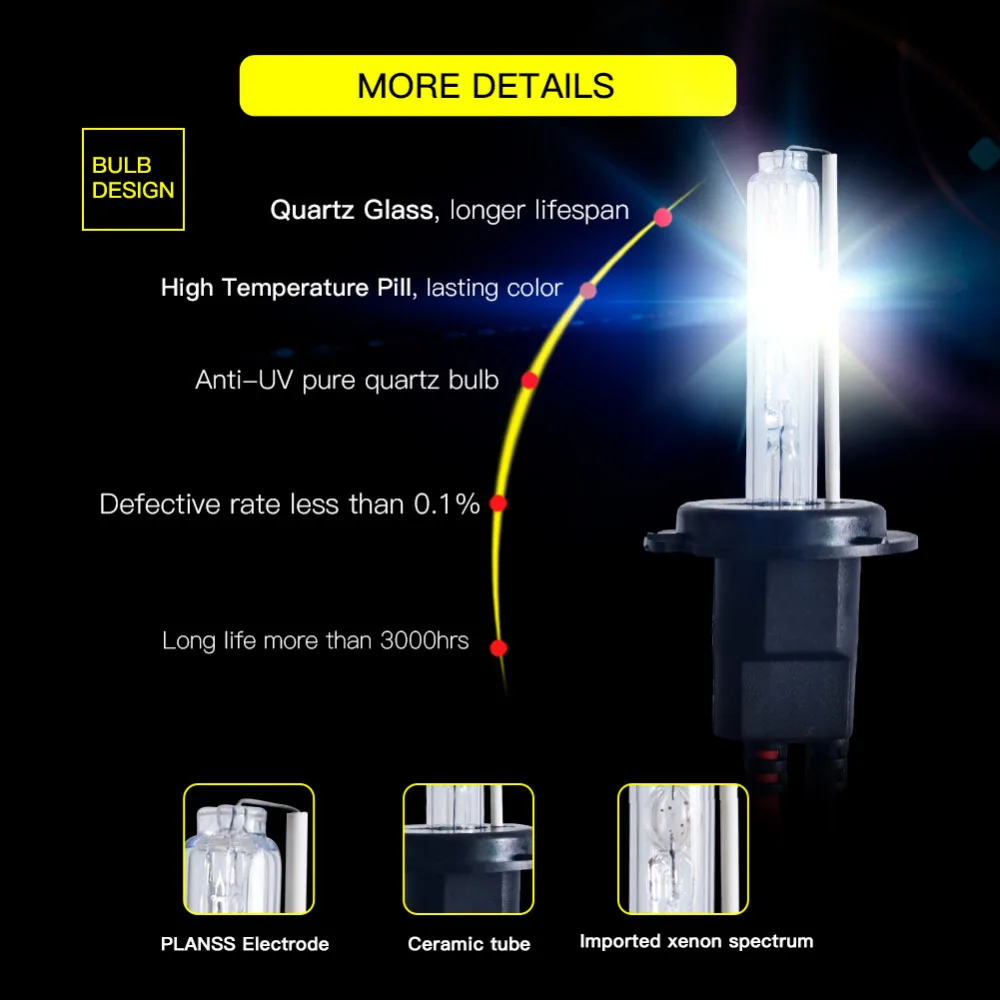 1 комплект Xenon H7 спрятанный 55 W H1 H3 H4 H8 H10 H11 881 H27 HB3 9005 HB4 9006 D2S автомобиля ксеноновый