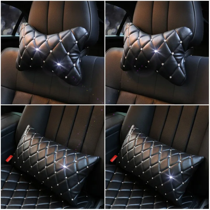 Diamond Rhinestone Pillow Car Head Neck Pillow Leather Diamond Auto Neck Protection Rest Pillows For Seat Waist Supports Cushion
Diamond Rhinestone Pillow Car Head Neck Pillow Leather Diamond Auto Neck Protection Rest Pillows For Seat Waist Supports Cushion