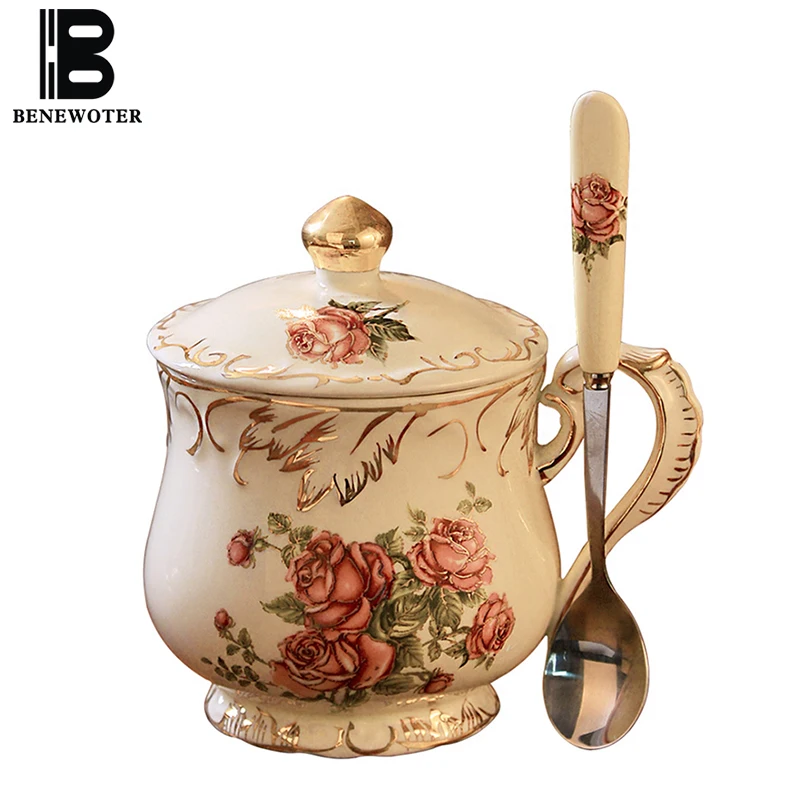Creative Pastoral Style Ceramics European Style Classic Flower Pattern Coffee Cup Brief Porcelain Drinkware with Spoon Kit Gifts
Creative Pastoral Style Ceramics European Style Classic Flower Pattern Coffee Cup Brief Porcelain Drinkware with Spoon Kit Gifts