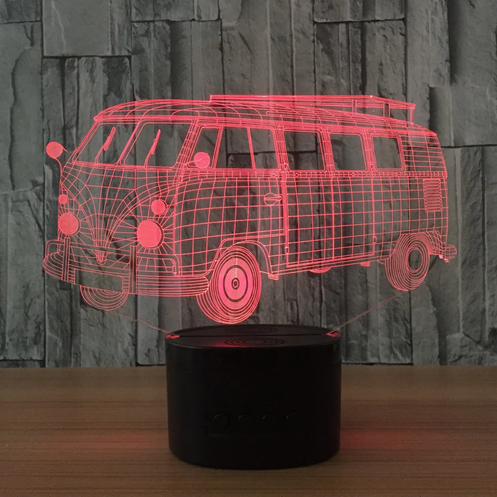 Cool Bus Bluetooth Speaker Cartoon Car Led 3D Nightlights Colorful Music 3D Lamp Usb Indoor Lights For Kid's Christmas Gift
Cool Bus Bluetooth Speaker Cartoon Car Led 3D Nightlights Colorful Music 3D Lamp Usb Indoor Lights For Kid's Christmas Gift