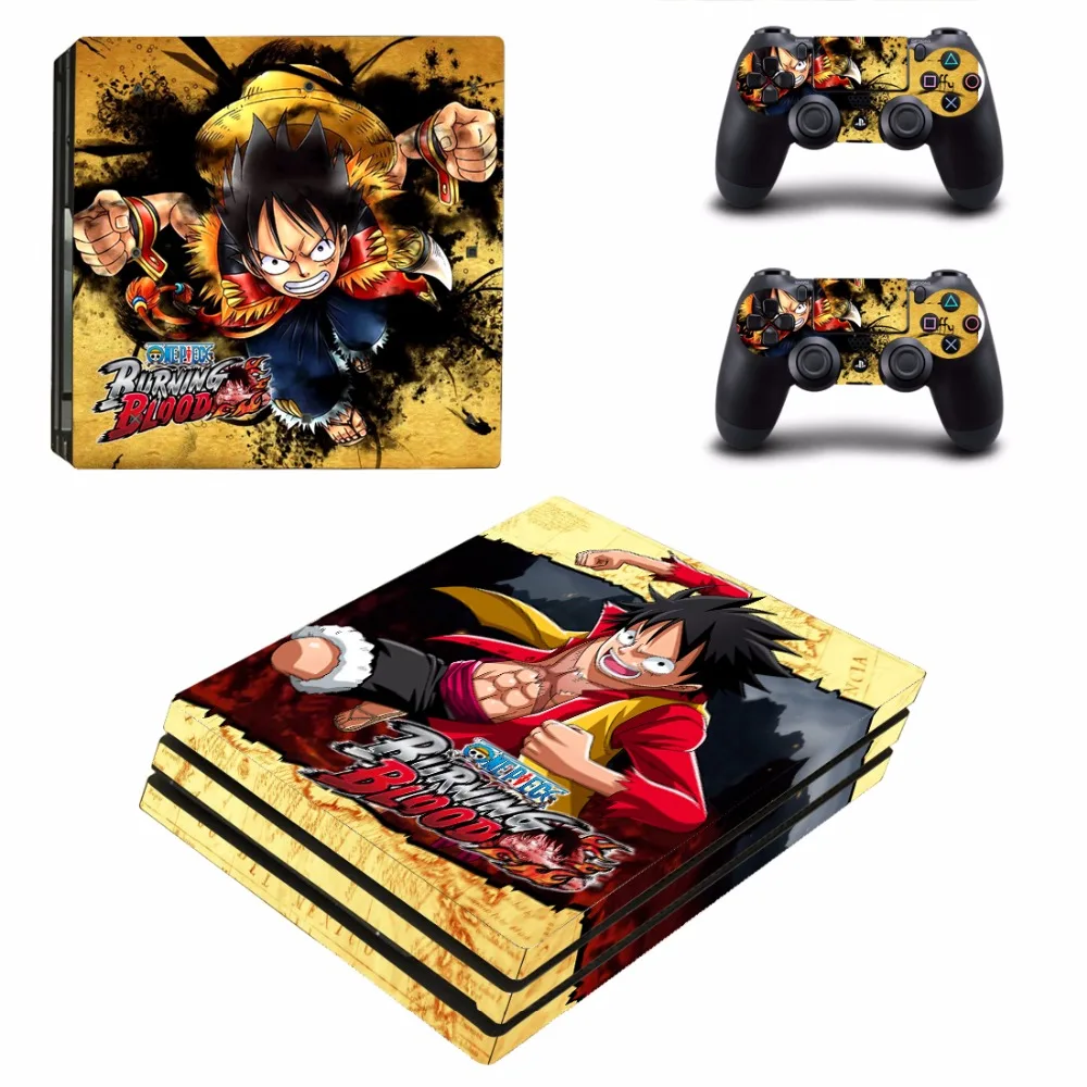 Anime One Piece PS4 Pro Skin Sticker For Sony PlayStation 4 Console and 2 Controllers Skins Stickers Decal Vinyl | Электроника