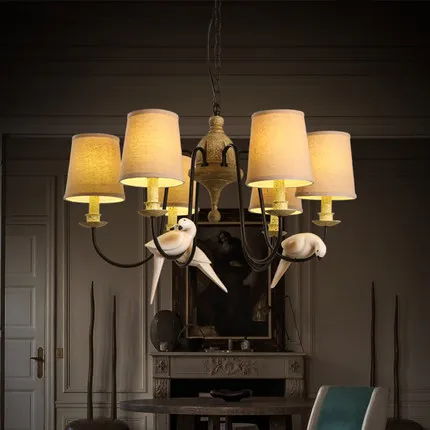 Creative Resin Bird Droplight Cloth Lamp Shade LED Pendant Light Fixtures Dining Room Retro Hanging Lamp Indoor Lighting
Creative Resin Bird Droplight Cloth Lamp Shade LED Pendant Light Fixtures Dining Room Retro Hanging Lamp Indoor Lighting