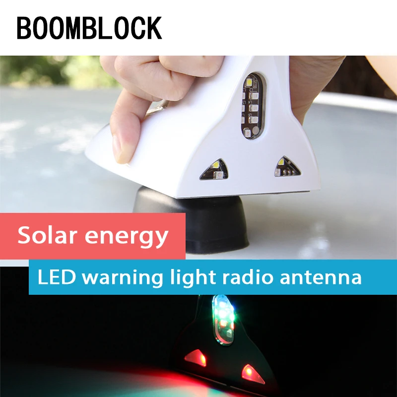 BOOMBLOCK Автомобильная Акула Солнечная светодиодная антенна радио fm передатчик
