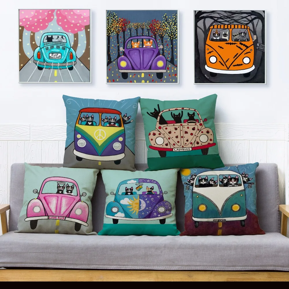 Ryan Conners Cute Cartoon Drive Car Cat Print Throw Pillow Cover 45*45 Cushion Cover Linen Pillow Case Home Decor Pillows Cases
Ryan Conners Cute Cartoon Drive Car Cat Print Throw Pillow Cover 45*45 Cushion Cover Linen Pillow Case Home Decor Pillows Cases