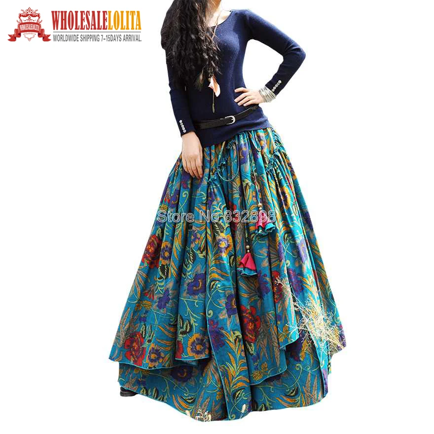 New Fashion Top Sale Long Flowing Thick Cotton Multicolor Print Skirts Bohemia Style Ethnic Print Linen Skirt
New Fashion Top Sale Long Flowing Thick Cotton Multicolor Print Skirts Bohemia Style Ethnic Print Linen Skirt