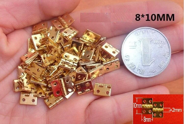 Wholesale 100pcs/lot Mini Cabinet Drawer Butt Hinge copper gold small hinge 4 small hole 8*10 copper hinge With screw
Wholesale 100pcs/lot Mini Cabinet Drawer Butt Hinge copper gold small hinge 4 small hole 8*10 copper hinge With screw