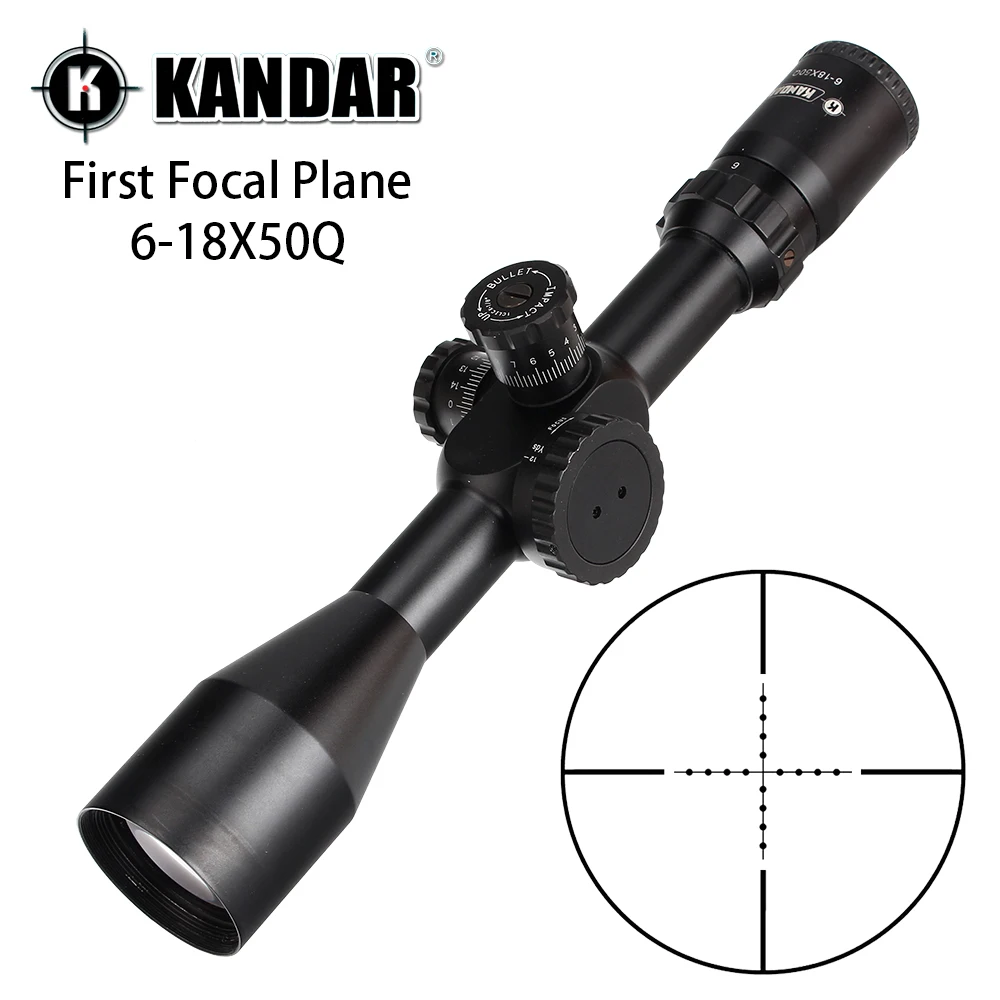 KANDAR 6 18X50Q первый фокусный самолет охотничий прицел Боковая регулировка