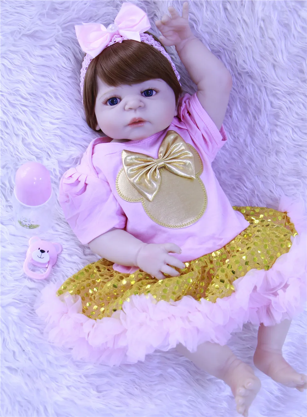 Bebes Reborn 23 "57 см силиконовые куклы для новорожденных-игрушки для девочек, подарок для детей, водонепроницаемая кукла для новорожденных bebe rebon
Bebes Reborn 23 "57 см силиконовые куклы для новорожденных-игрушки для девочек, подарок для детей, водонепроницаемая кукла для новорожденных bebe rebon