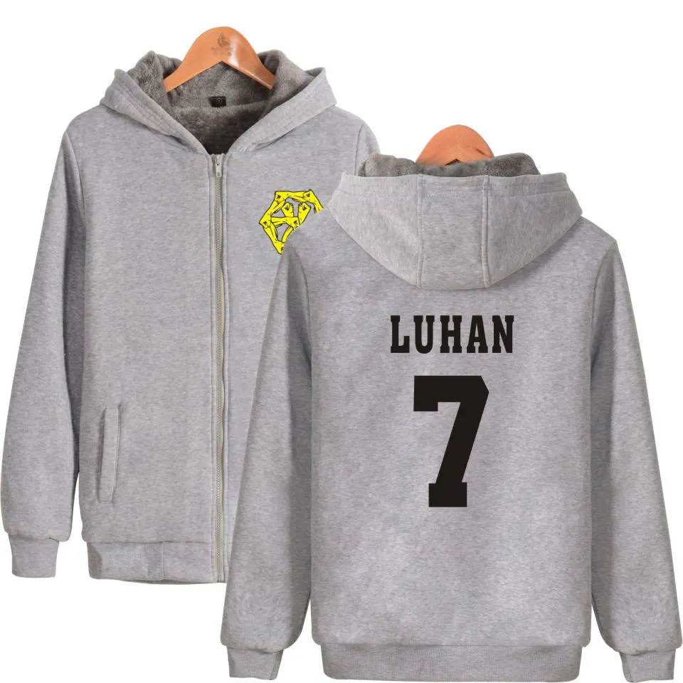 Boy Group EXO EXO-M EXO-K Thick Hoodies Sweatshirts With Zipper in Pink Gray Winter Warm Thickened EXO Hoodie Zip-Up Plus Size
Boy Group EXO EXO-M EXO-K Thick Hoodies Sweatshirts With Zipper in Pink Gray Winter Warm Thickened EXO Hoodie Zip-Up Plus Size