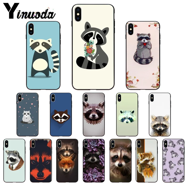 Мягкий силиконовый чехол Yinuoda из ТПУ с рисунком животного енота для iPhone 6S 6plus 7 7plus 8