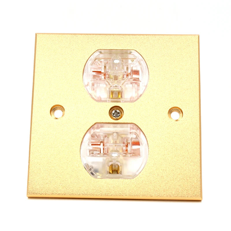 High Quality pure alloy Wall Power Audio AV Grade Wall Power Outlet 2 Port Transparent 86mmX86mm wall power sock with gold
High Quality pure alloy Wall Power Audio AV Grade Wall Power Outlet 2 Port Transparent 86mmX86mm wall power sock with gold