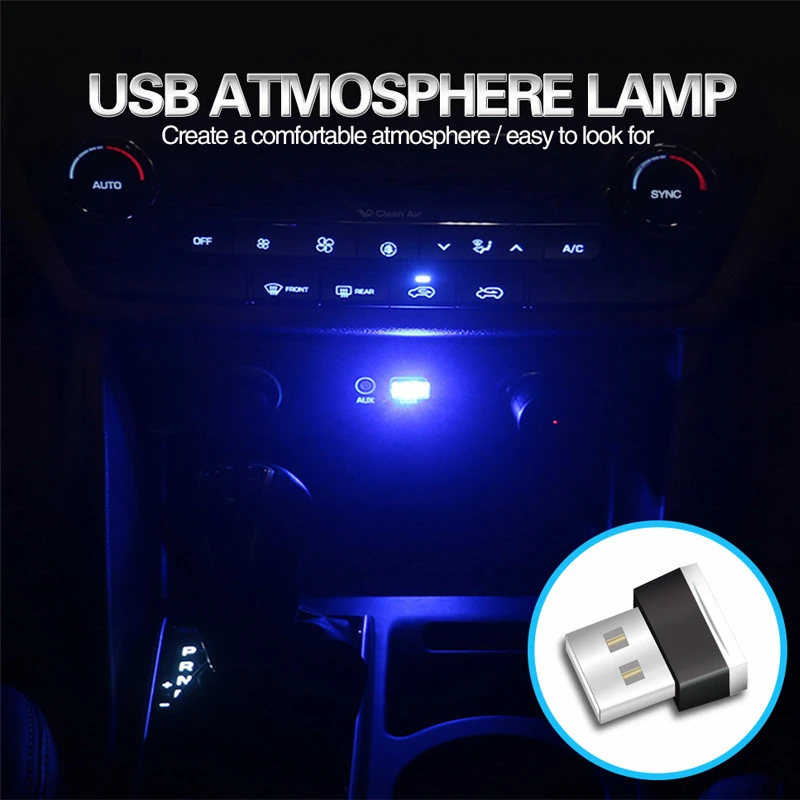 Новая популярная Автомобильная Мини USB СВЕТОДИОДНАЯ атмосферная лампа для BMW E46 E39