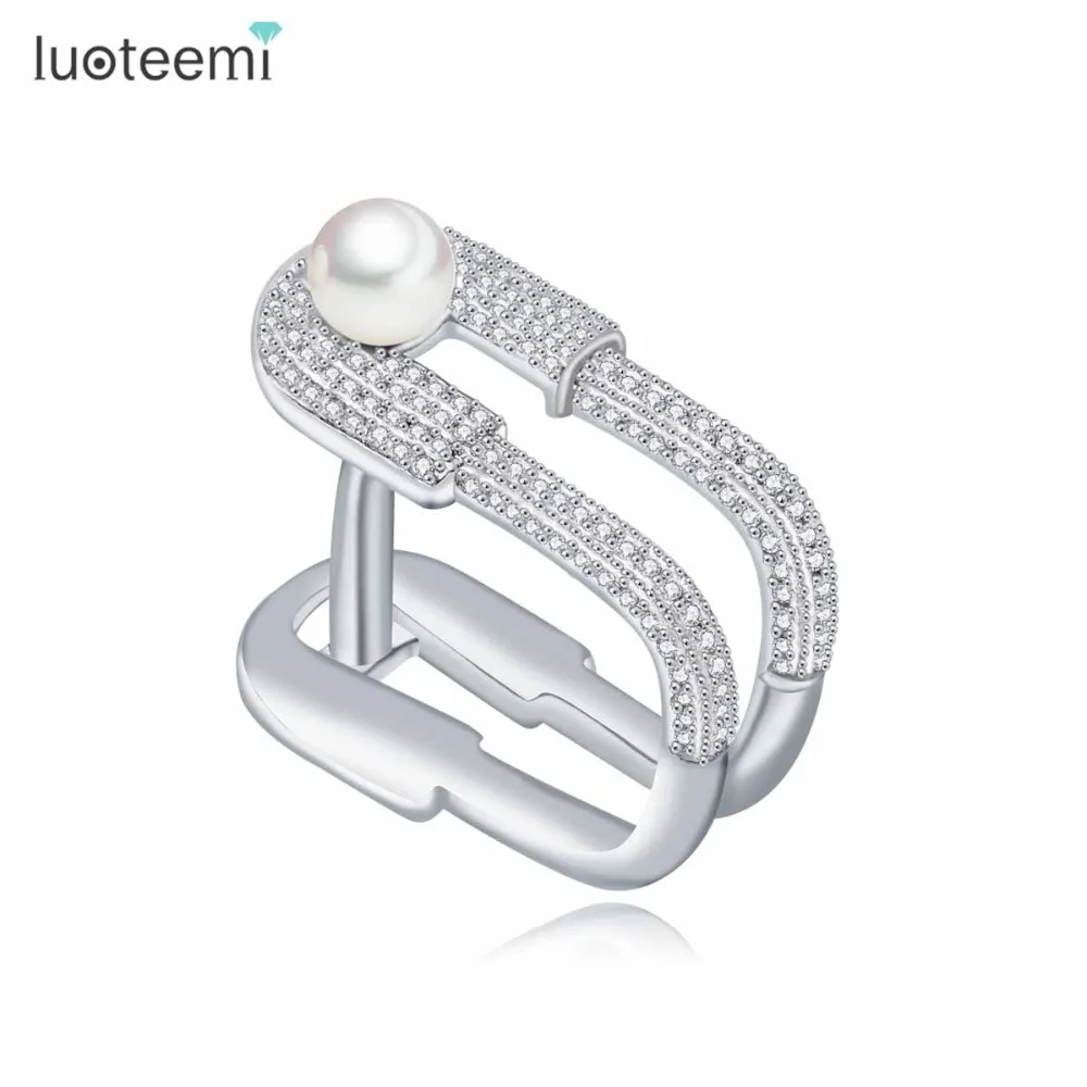 LUOTEEMI Fashion Created Pearl Exaggerating Style White Gold-Color Sparkling Zircon Luxury Engagement Rings For Women
LUOTEEMI Fashion Created Pearl Exaggerating Style White Gold-Color Sparkling Zircon Luxury Engagement Rings For Women