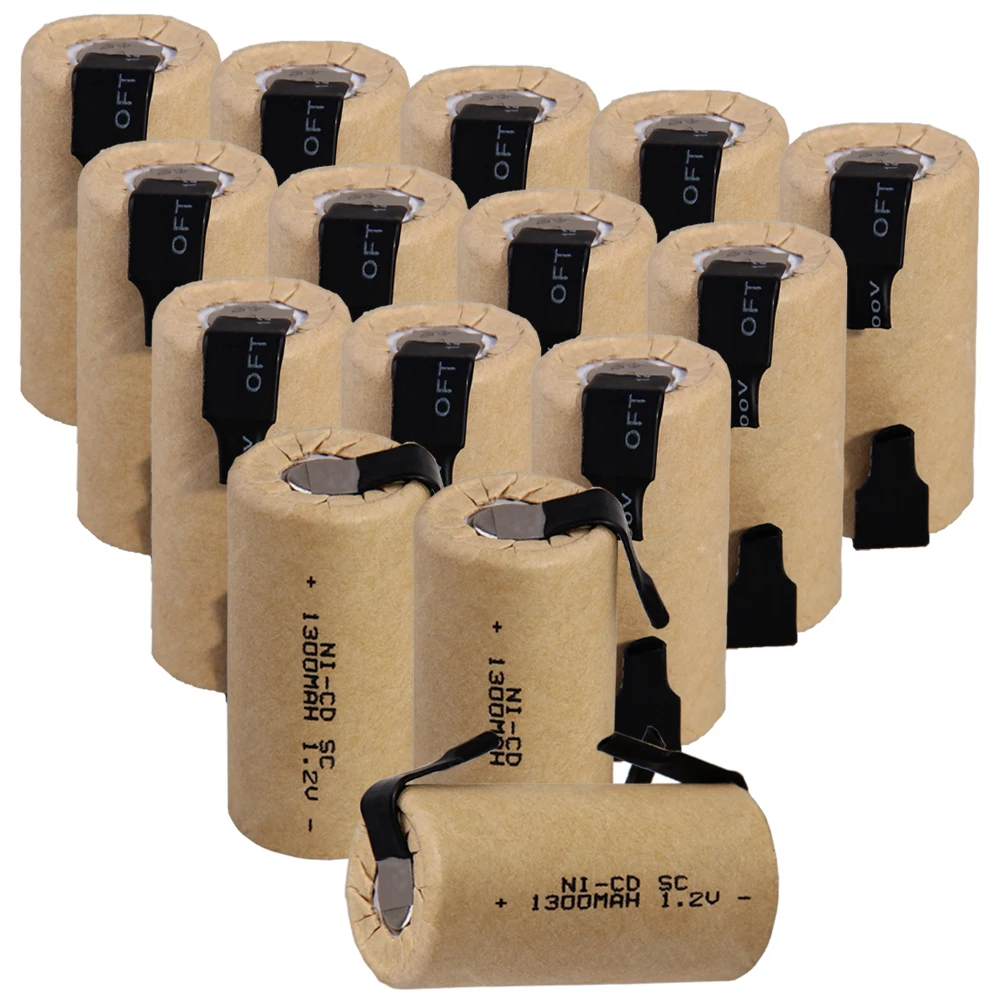 15 шт. аккумулятор SC 1300 mah 1 2 V NICD SUBC батареи 4 25 см * быстрая доставка в Россию США для