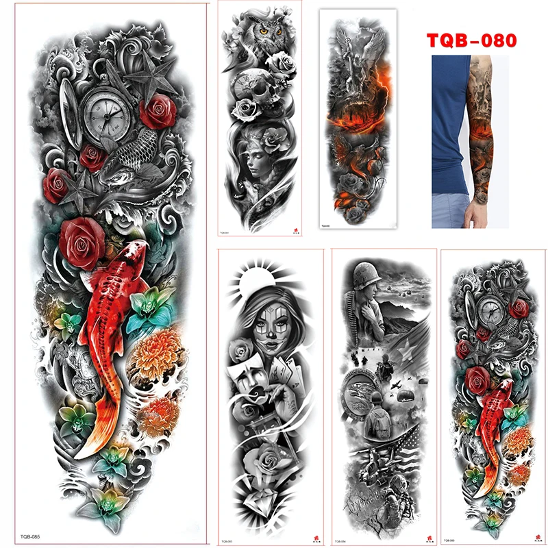 Large Arm Sleeve Tattoo Rose Clock Waterproof Temporary Tattoo Sticker Lucky Squid Full Rose Flower Tatoo Women MEN
Large Arm Sleeve Tattoo Rose Clock Waterproof Temporary Tattoo Sticker Lucky Squid Full Rose Flower Tatoo Women MEN