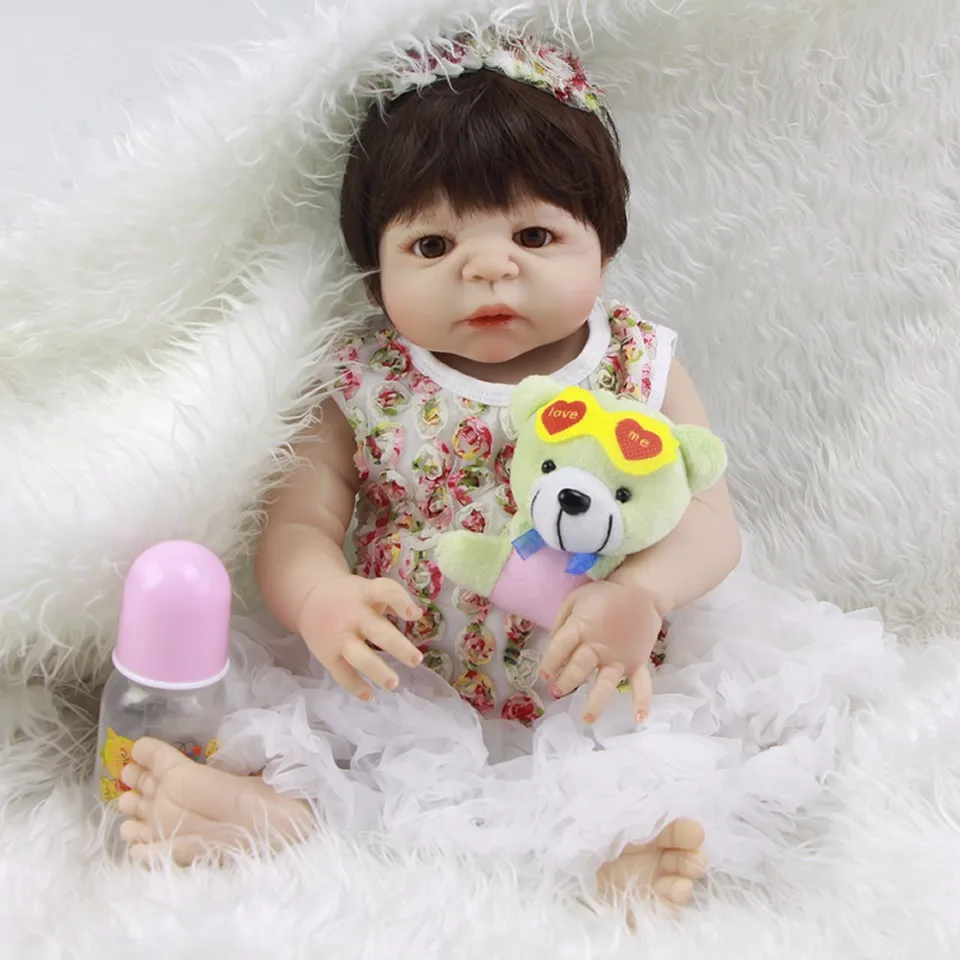 23" Full Silicone Reborn Girl Baby Doll Toy Lifelike handmade modeling infant dolls baby Child play house bonecas for sale
23" Full Silicone Reborn Girl Baby Doll Toy Lifelike handmade modeling infant dolls baby Child play house bonecas for sale