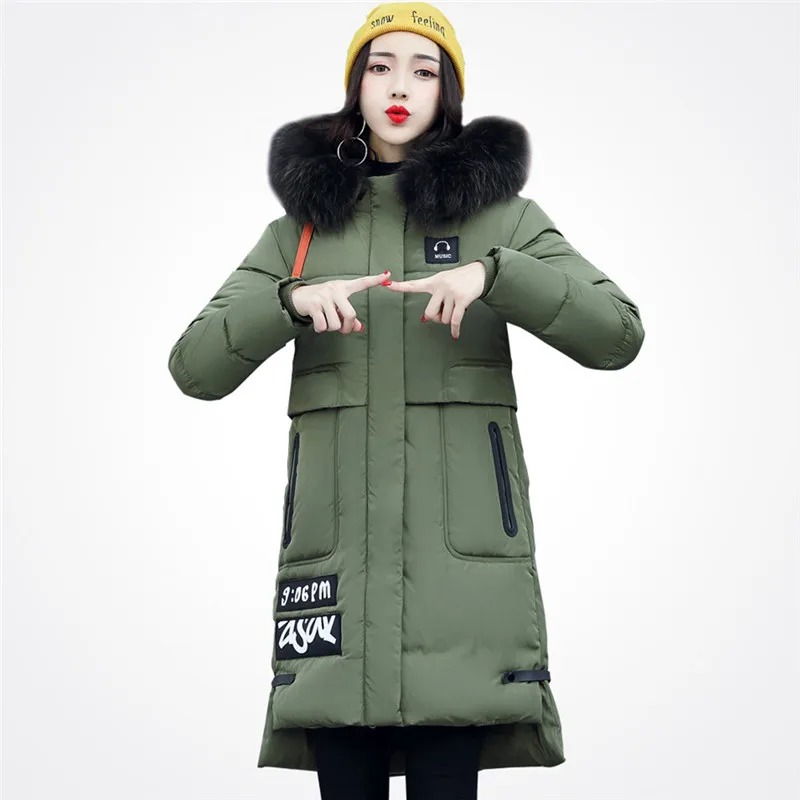 2018 New Winter Jacket Women Long Slim Large Fur Collar Hoode Women Cotton Coat Thick Female Wadded Letter printing Jacke D375
2018 New Winter Jacket Women Long Slim Large Fur Collar Hoode Women Cotton Coat Thick Female Wadded Letter printing Jacke D375