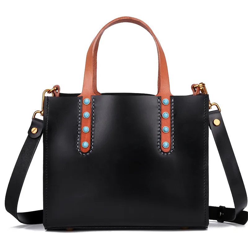 Handmade Women Lady Genuine Leather Vegetable Tanned Leather Handbags Turquoise Ornament Shoulder Bag Messenger Bags Satchels
Handmade Women Lady Genuine Leather Vegetable Tanned Leather Handbags Turquoise Ornament Shoulder Bag Messenger Bags Satchels