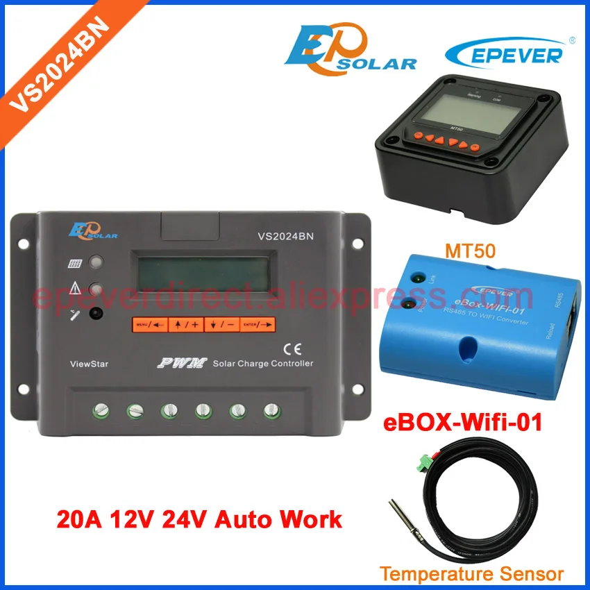 24V 20A controller VS2024BN lcd display solar regulator MT50 remote Meter Wifi eBOX Mobile Phone APP PWM EPEVER EPSolar
24V 20A controller VS2024BN lcd display solar regulator MT50 remote Meter Wifi eBOX Mobile Phone APP PWM EPEVER EPSolar