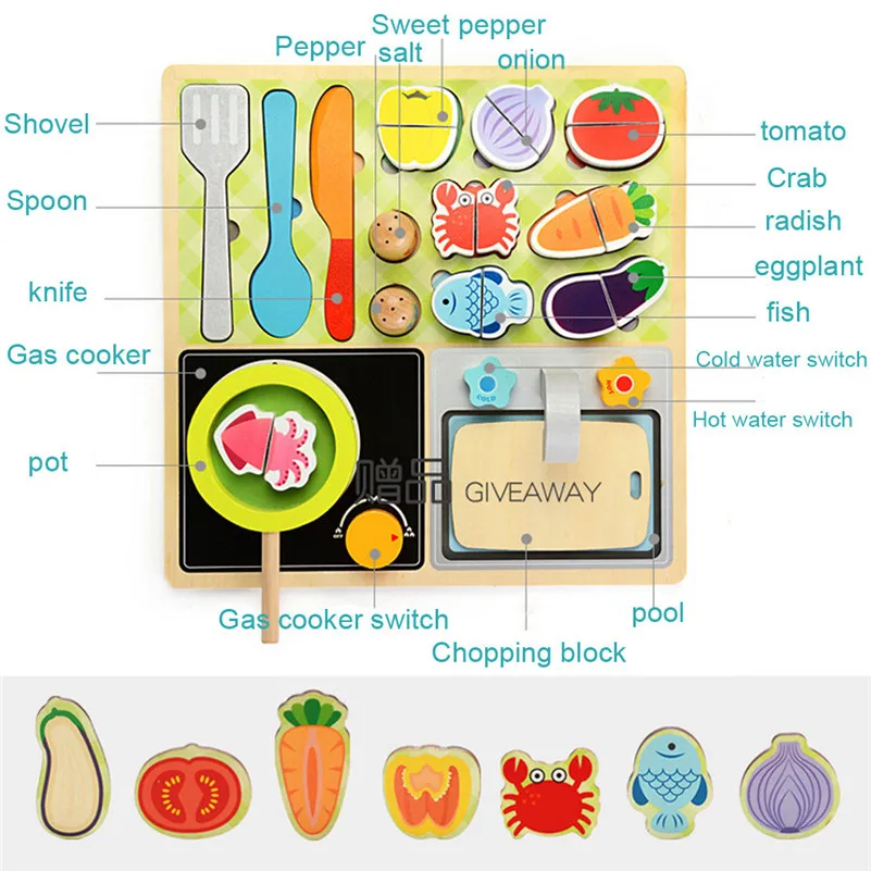 Wooden Children's Kitchen Vegetables toys Puzzle Jigsaw Educationa Pretend Role Play toys set simulation food for child kids A1
Wooden Children's Kitchen Vegetables toys Puzzle Jigsaw Educationa Pretend Role Play toys set simulation food for child kids A1