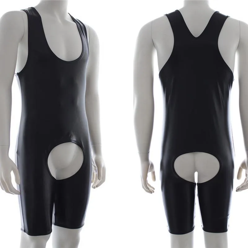 Men Faux Leather Crotchless Open Butt Leotard Wrestling Singlet Wet Look Briefs Rompers Male Gay Fetish Bodysuit Costume
Men Faux Leather Crotchless Open Butt Leotard Wrestling Singlet Wet Look Briefs Rompers Male Gay Fetish Bodysuit Costume
