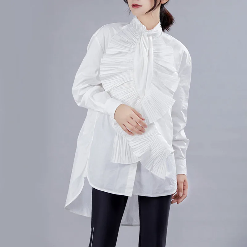 Johnature 2021 Autumn Fashion New Women Clothes Womens Tops And Blouses Loose Long Ruffles Irregular Catch Selvedge Shirts
Johnature 2021 Autumn Fashion New Women Clothes Womens Tops And Blouses Loose Long Ruffles Irregular Catch Selvedge Shirts