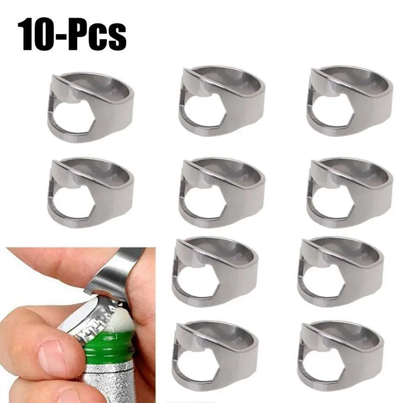 10pcs Creative Stainless Steel Wine Beer Openers Silver Color Ring Bottle Opener Metal Finger Ring Beer Kitchen Twist Tools
10pcs Creative Stainless Steel Wine Beer Openers Silver Color Ring Bottle Opener Metal Finger Ring Beer Kitchen Twist Tools