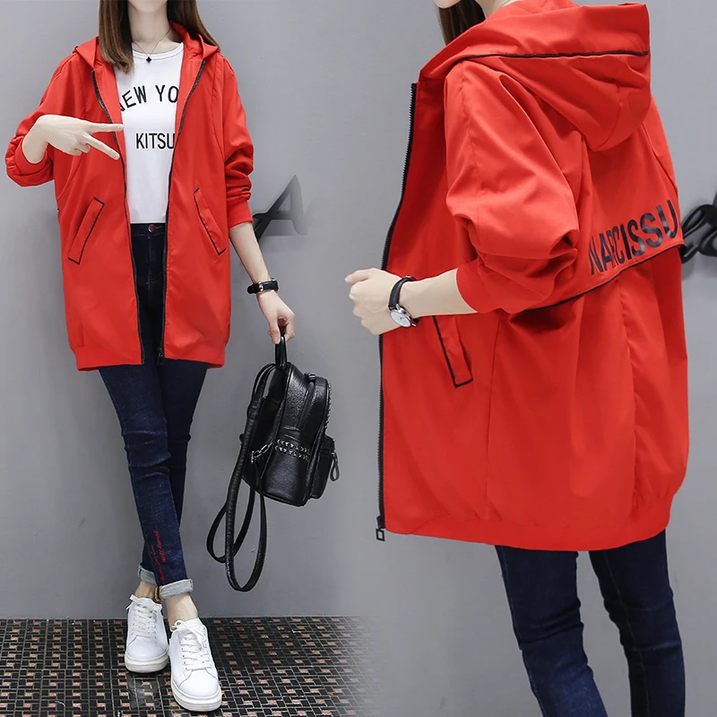 Fashion Spring Autumn Women's Medium Long Windbreaker Basic Coats Female Casual Baseball Sleeve Outerwear Jackets LQ647 | Женская