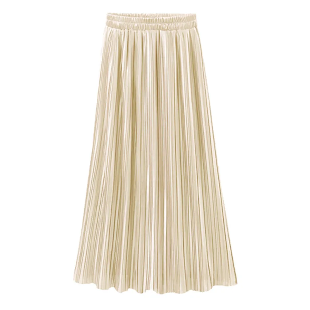 Summer Spring 2019 Vintage Women Long Metallic Daily Maxi Pleated Skirt Solid Midi Skirt High Waist Elascity Casual Party Skirt
Summer Spring 2019 Vintage Women Long Metallic Daily Maxi Pleated Skirt Solid Midi Skirt High Waist Elascity Casual Party Skirt