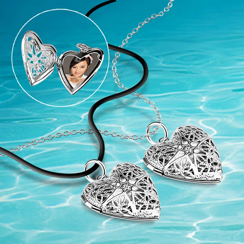 925 Silver Jewelry Box Heart Pendant Necklace Women Photo Frame Valentine Lovers Necklace 46/86cm Gift Jewelry
925 Silver Jewelry Box Heart Pendant Necklace Women Photo Frame Valentine Lovers Necklace 46/86cm Gift Jewelry