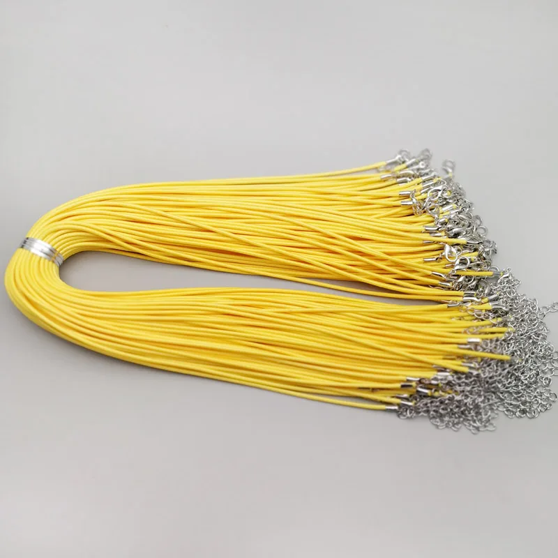 Wholesale fashion 2mm Wax Leather Cord Necklace 45cm yellow color Lobster Clasp Rope Chain Jewelry Accessories 100pcs/lot
Wholesale fashion 2mm Wax Leather Cord Necklace 45cm yellow color Lobster Clasp Rope Chain Jewelry Accessories 100pcs/lot