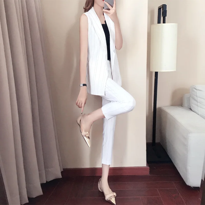 Women's suit 2019 summer new Korean fashion striped suit temperament slim nine pants two sets of wild women's clothing
Women's suit 2019 summer new Korean fashion striped suit temperament slim nine pants two sets of wild women's clothing