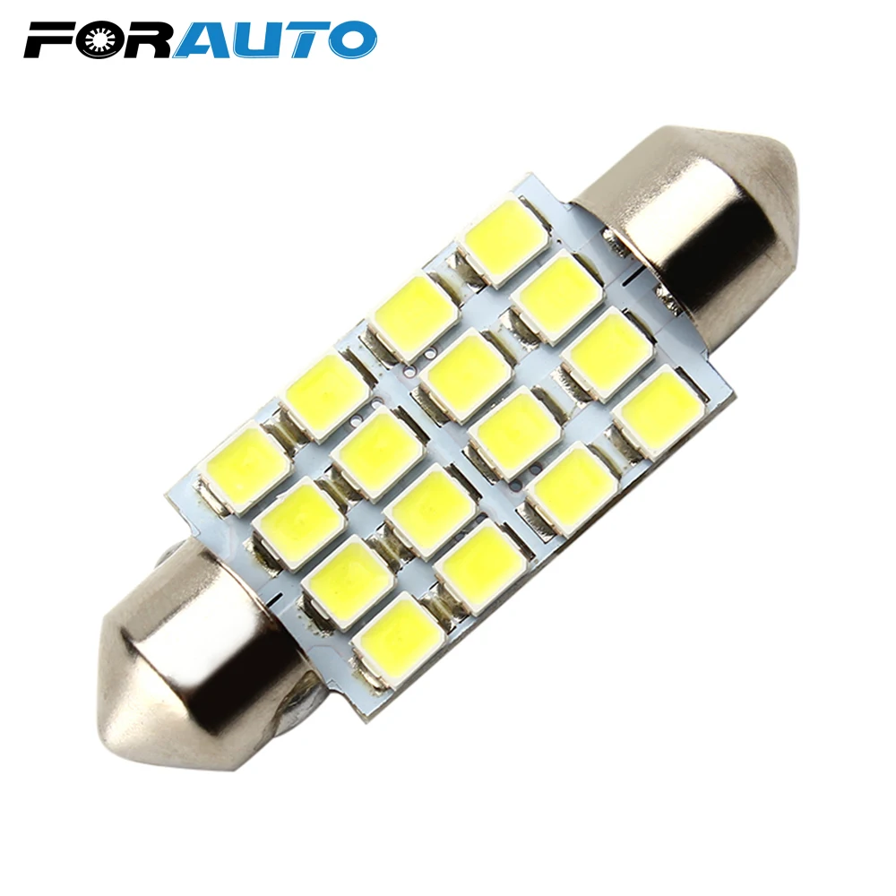 FORAUTO Festoon 39mm Led Bulb Car Reading Light Car Licence Plate Light Car styling 3528 Dome DC 12V 16 SMD Canbus Auto Lamps
FORAUTO Festoon 39mm Led Bulb Car Reading Light Car Licence Plate Light Car styling 3528 Dome DC 12V 16 SMD Canbus Auto Lamps