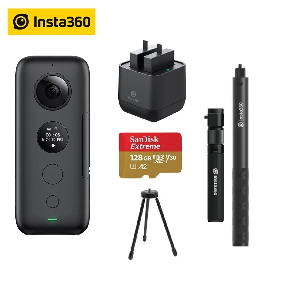 Insta360 ONE X Экшн камера VR Insta 360 панорамная для IPhone и Android 5 7 K видео 18MP фото зарядное