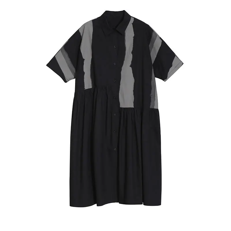 XITAO плиссированное платье миди с большим подолом женская одежда 2019 отложной