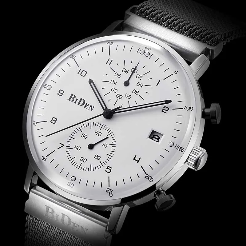 Fashion Simple Stylish Top Luxury Brand BIDEN Watches Men Stainless Steel Mesh Strap Quartz-watch Thin Dial Clock Man
Fashion Simple Stylish Top Luxury Brand BIDEN Watches Men Stainless Steel Mesh Strap Quartz-watch Thin Dial Clock Man