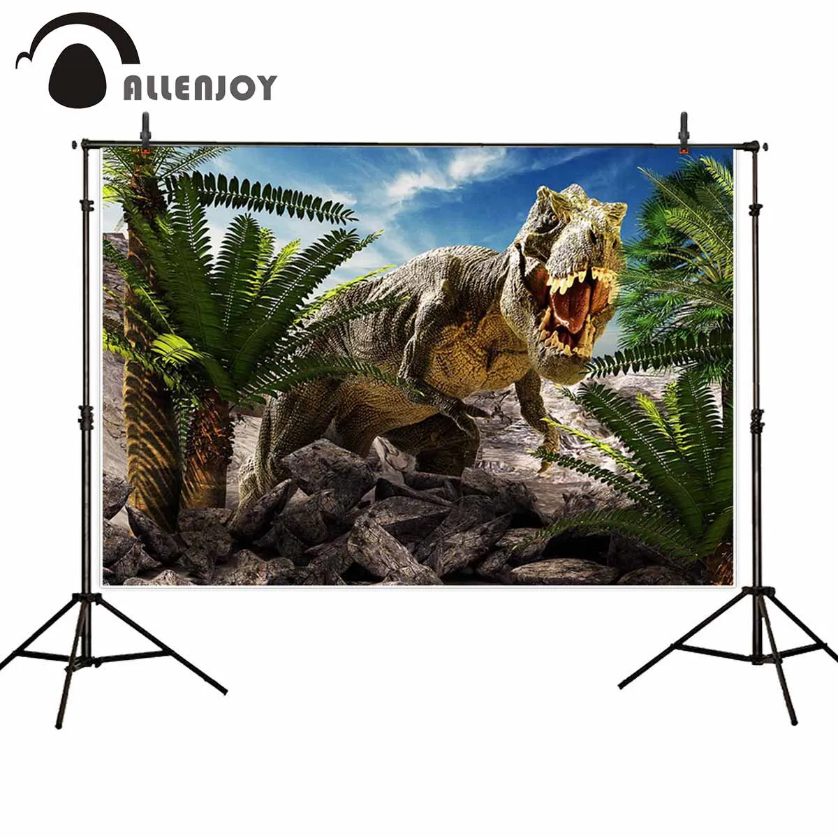 

Allenjoy kids background for photography Jurassic giant destroy park backdrop photo studio dinosaur birthday party photocall