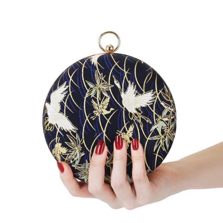 PURFAY 2019 round shaped Flannelette Embroidery evening clutch banquet bags chain clutch purse for ladies
PURFAY 2019 round shaped Flannelette Embroidery evening clutch banquet bags chain clutch purse for ladies