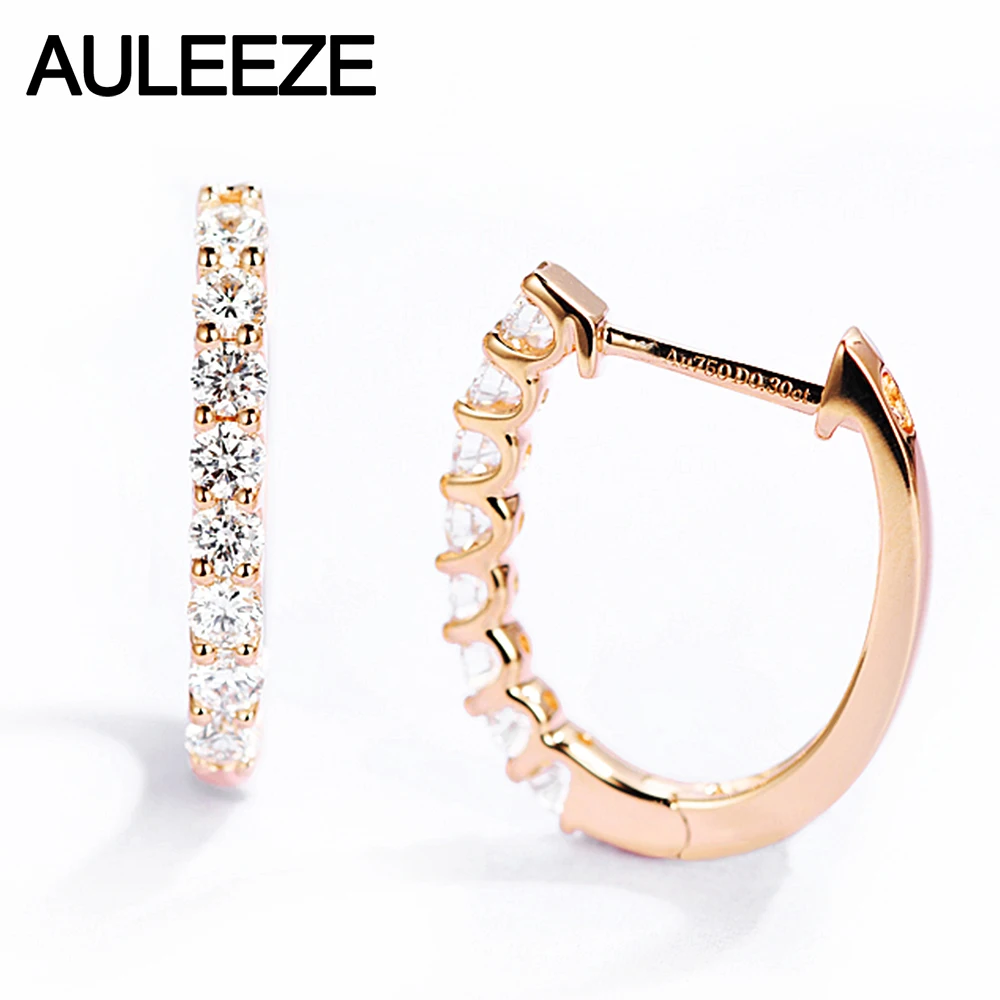 AULEEZE 0.60cttw Genuine Natural Diamond Earrings Real 18K Rose Gold Classic Hoop Earrings Office Lady Fine Jewelry
AULEEZE 0.60cttw Genuine Natural Diamond Earrings Real 18K Rose Gold Classic Hoop Earrings Office Lady Fine Jewelry