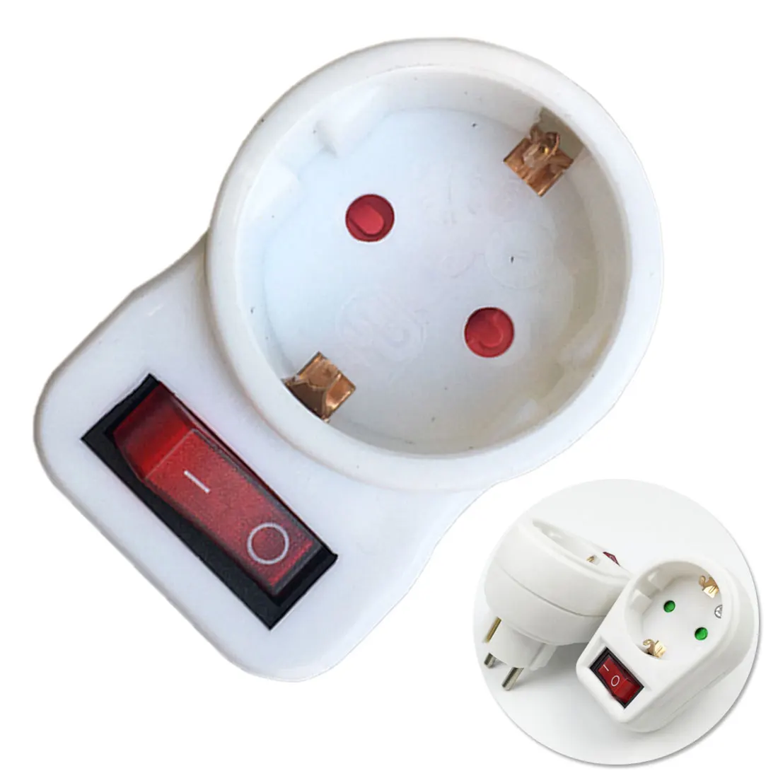 With Switch Neon Indicator 16A Travel European standard conversion head with switch German conversion plug power converter
With Switch Neon Indicator 16A Travel European standard conversion head with switch German conversion plug power converter