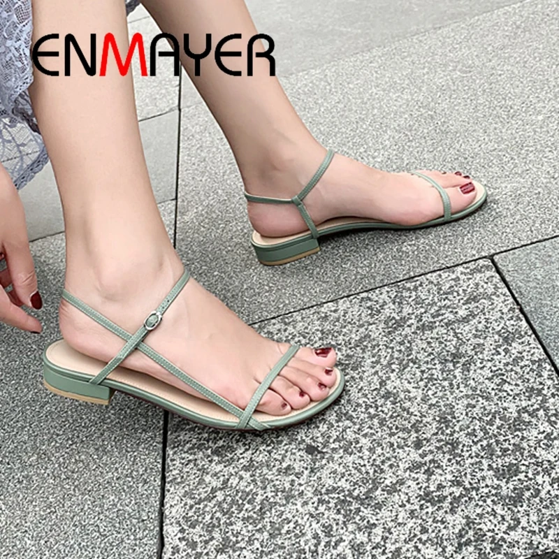 ENMAYER 2019 New Arrival Women Summer Low Heel Sandals Basic Casual Buckle Strap Shoes Woman Solid Fashion Size 34-39 LY2355
ENMAYER 2019 New Arrival Women Summer Low Heel Sandals Basic Casual Buckle Strap Shoes Woman Solid Fashion Size 34-39 LY2355