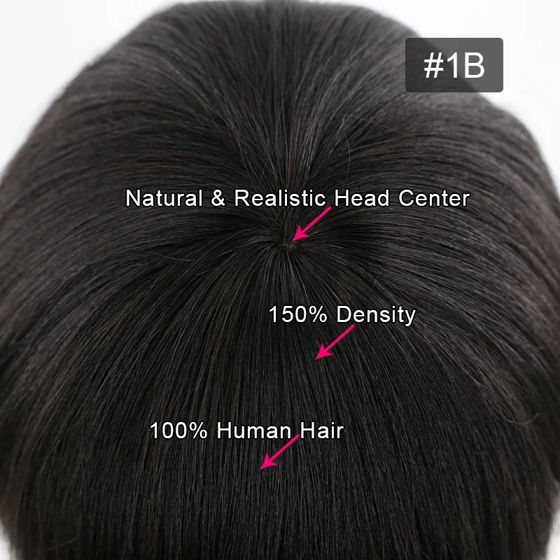 Meetu короткие человеческие волосы парики для черных женщин 150% плотность