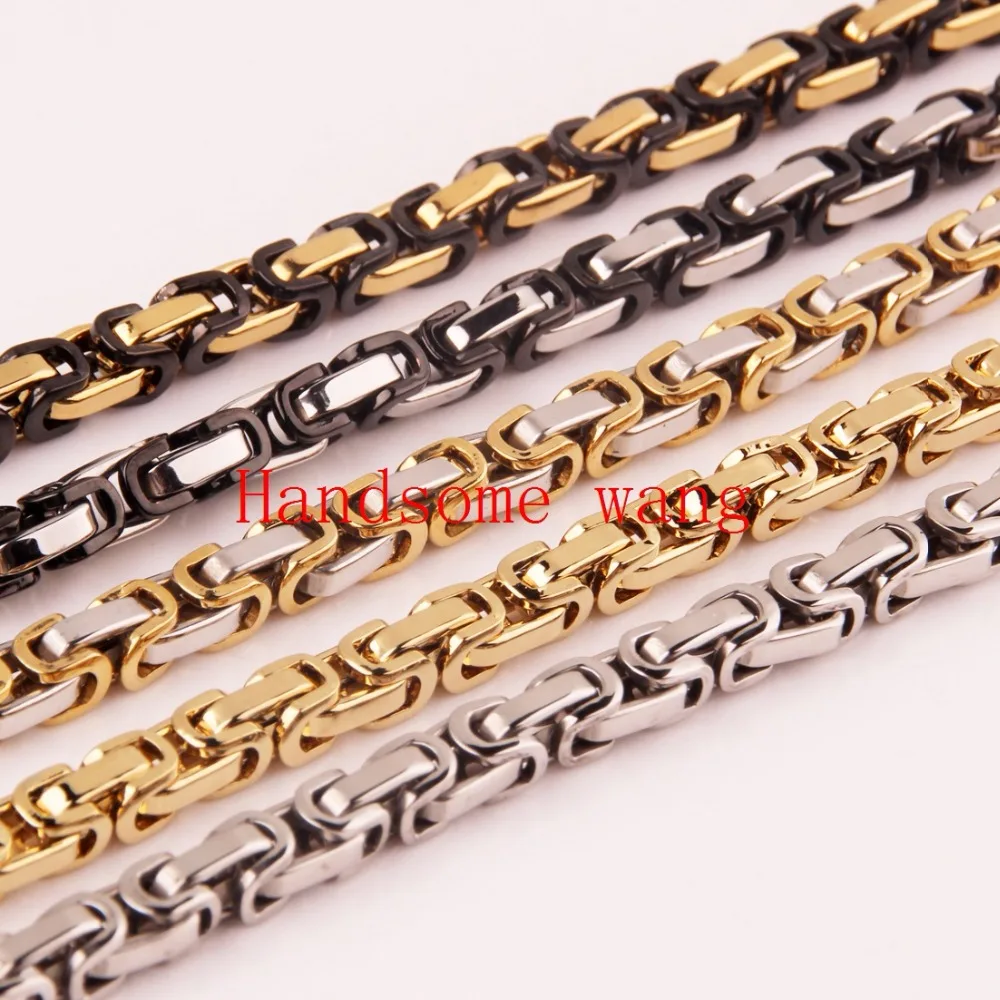 5mm Custom Sizes Cool Mens Jewelry 7-40inch 316L Stainless Steel Multiple Colour Choose Byzantine Box Necklace/Bracelet Chains
5mm Custom Sizes Cool Mens Jewelry 7-40inch 316L Stainless Steel Multiple Colour Choose Byzantine Box Necklace/Bracelet Chains
